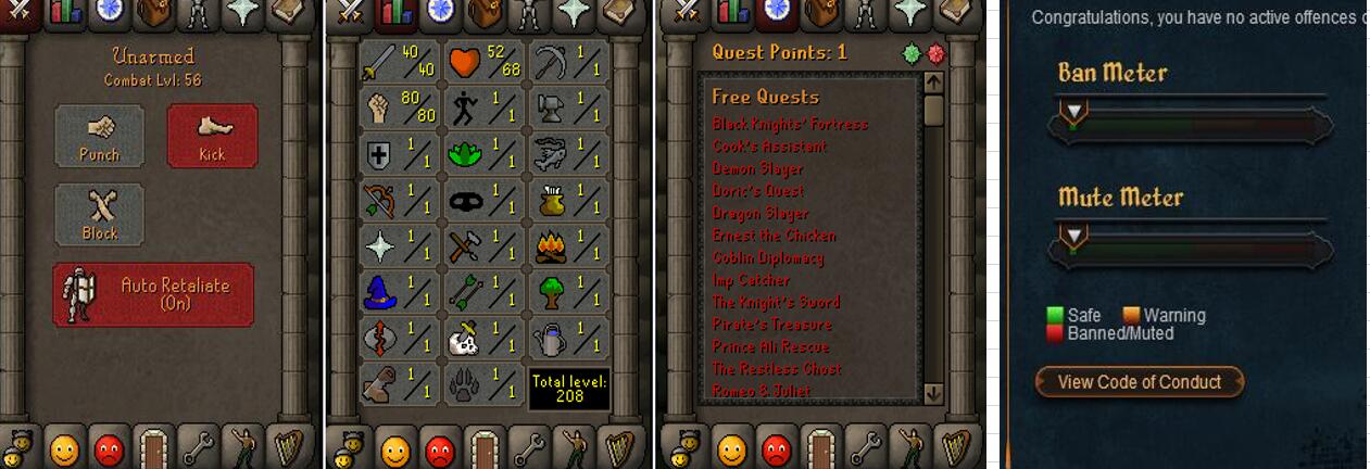 RuneScape CDKey : OldSchool Acc with att40 str80 def1 ranged 1 , it does not bind email ,so it is much safe to buyer.
