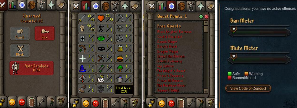 RuneScape CDKey : OldSchool Acc with att40 str90 def1 ranged 1 , it does not bind email ,so it is much safe to buyer.
