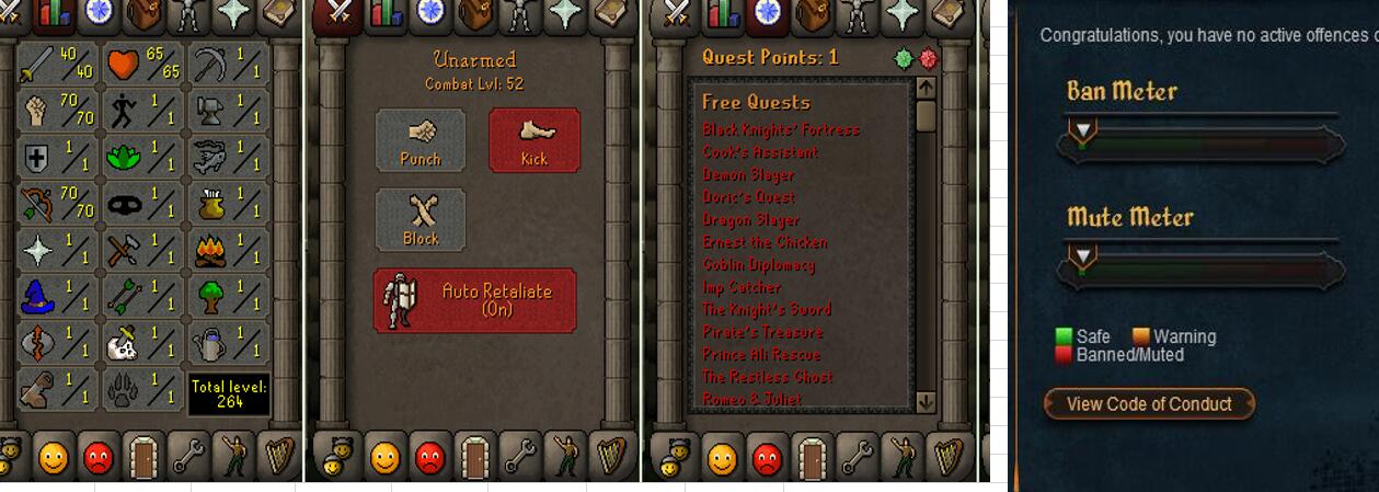 RuneScape CDKey : OldSchool Acc with att40 str70 def1 ranged 70 , it does not bind email ,so it is much safe to buyer.