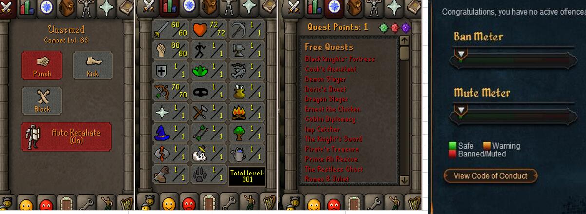 RuneScape CDKey : OldSchool Acc with att60 str80 def1 ranged 70 , it does not bind email ,so it is much safe to buyer.