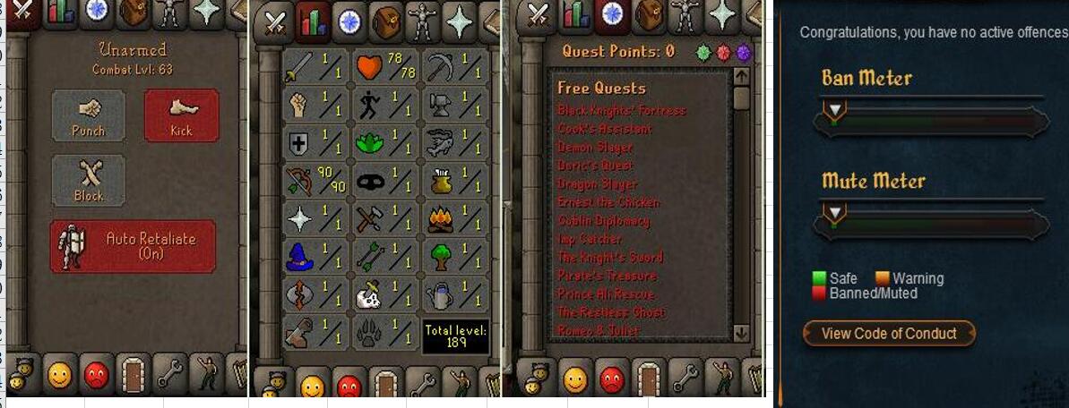 RuneScape CDKey : OldSchool Acc with att1 str1 def90 ranged 1 , it does not bind email ,so it is much safe to buyer.