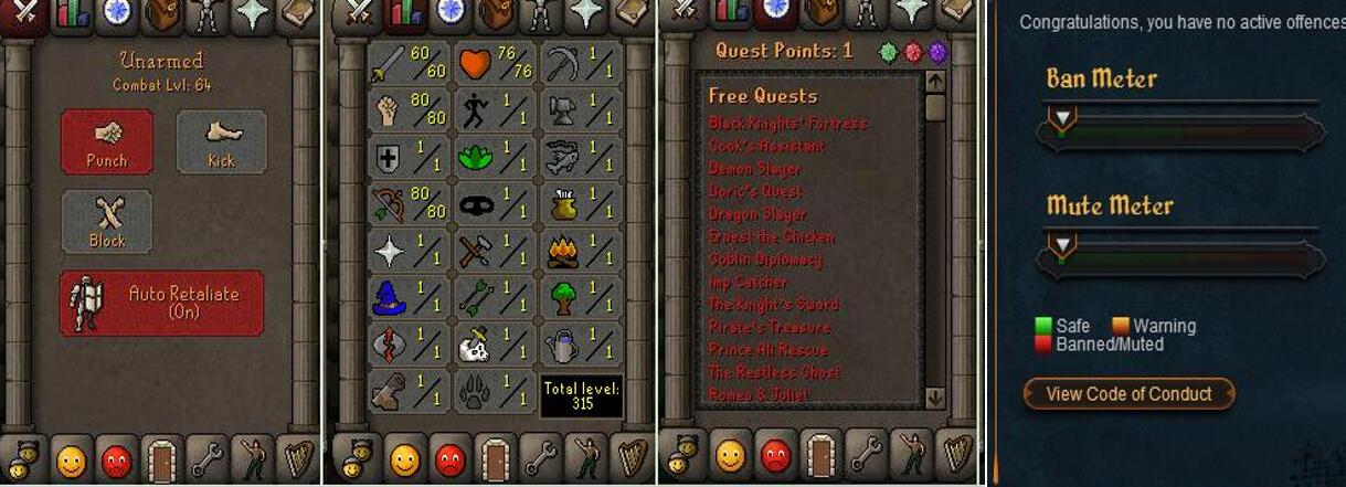 RuneScape CDKey : OldSchool Acc with att60 str80 def1 ranged 80 , it does not bind email ,so it is much safe to buyer.