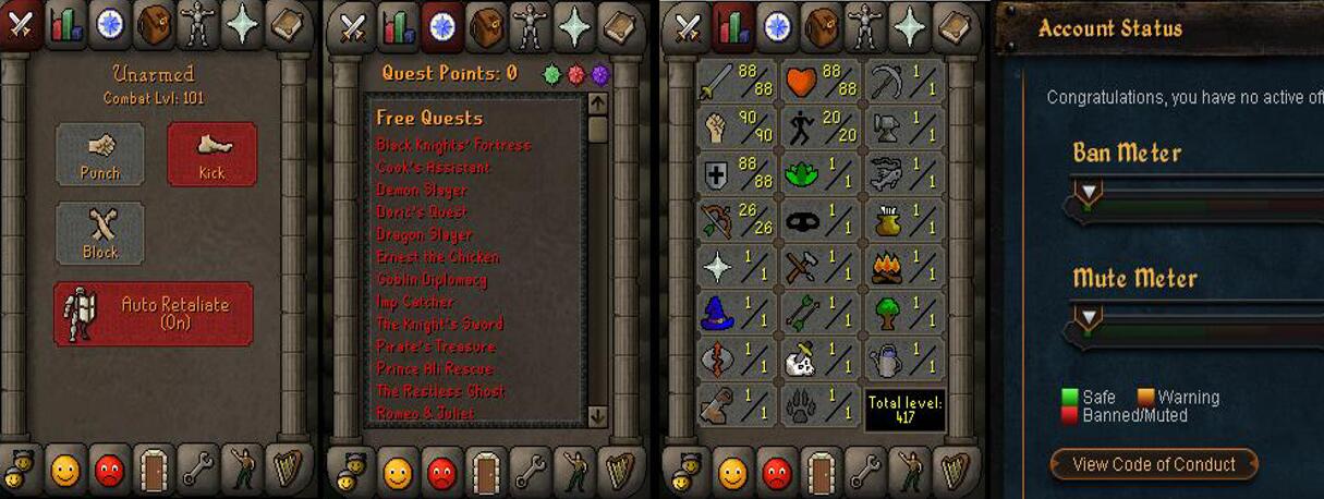 RuneScape CDKey : OldSchool Acc with att88 str90 def88 ranged 26 , it does not bind email ,so it is much safe to buyer.