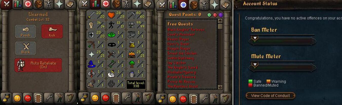 RuneScape CDKey : OldSchool Acc with att20 str34 def20 ranged 1 , it does not bind email ,so it is much safe to buyer.