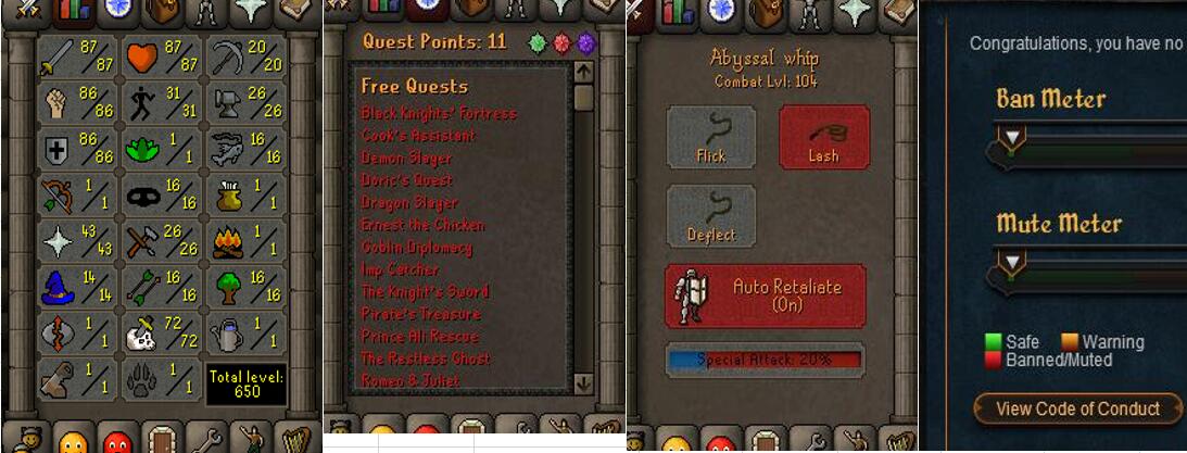 RuneScape CDKey : OldSchool Acc with att87 str86 def86 ranged 1 , it does not bind email ,so it is much safe to buyer.