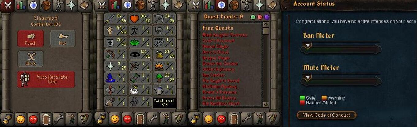 RuneScape CDKey : OldSchool Acc with att84 str99 def70 ranged 1 , it does not bind email ,so it is much safe to buyer.